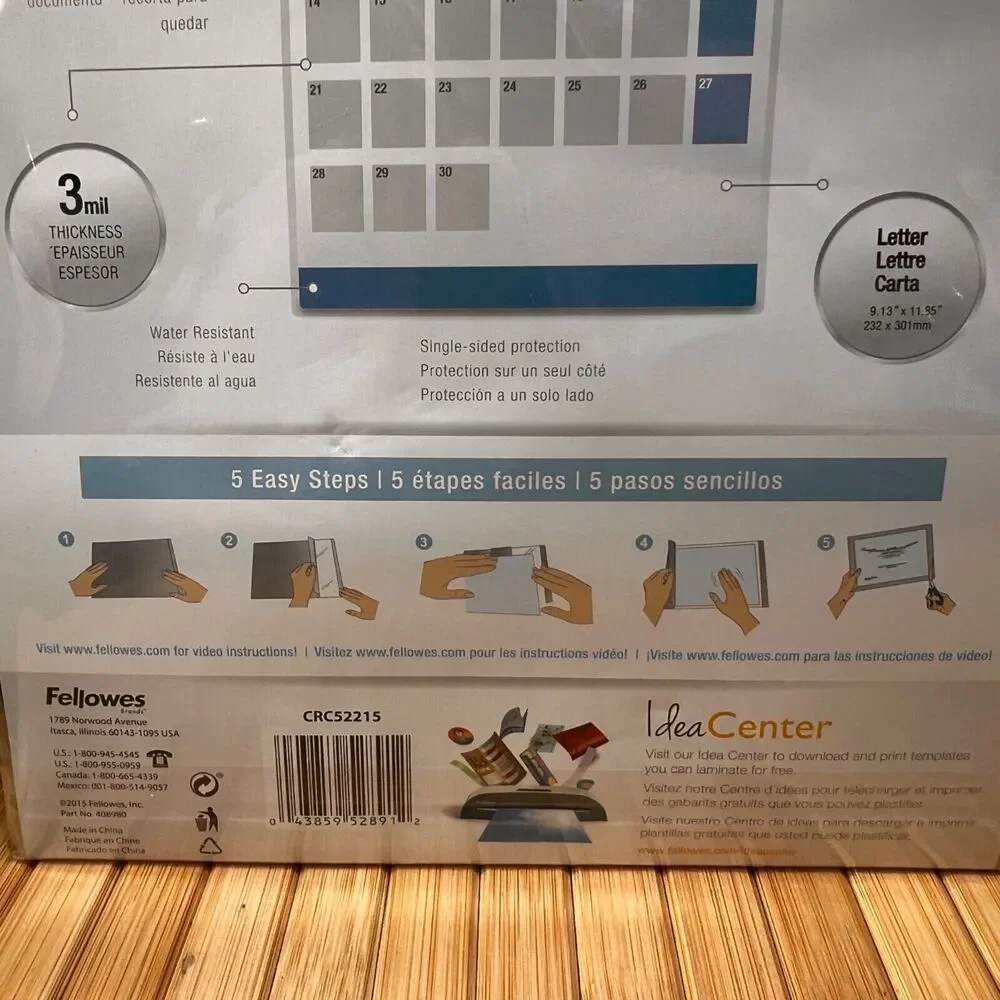 New LOT of 2 Fellowes Self-Adhesive 3 mil Laminating Sheets 9